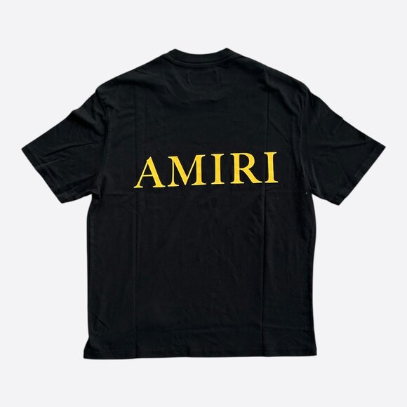 Amiri Black & Yellow MA Core Logo T-Shirt - Picture 2 of 4